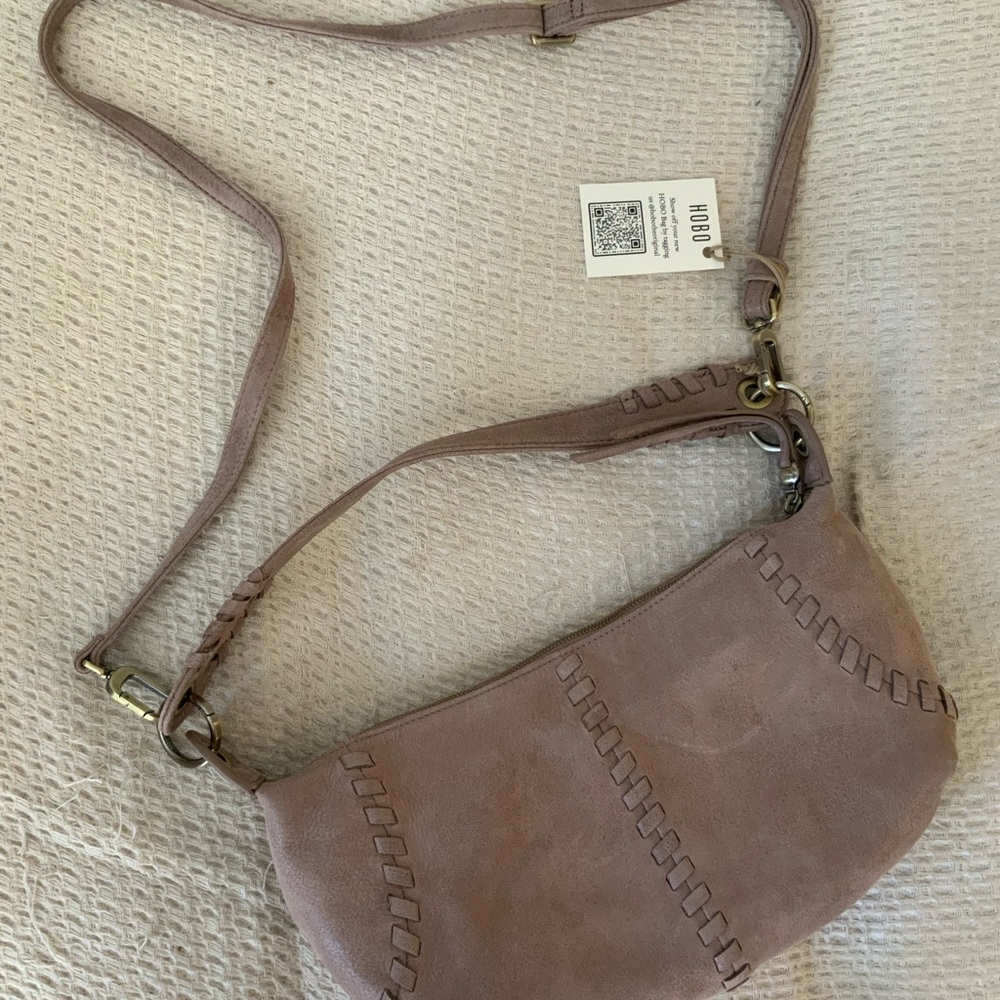 NWT Free People X HOBO Opal Mini Shoulder Bag Hazel Leather Crossbody Purse - Picture 9 of 10